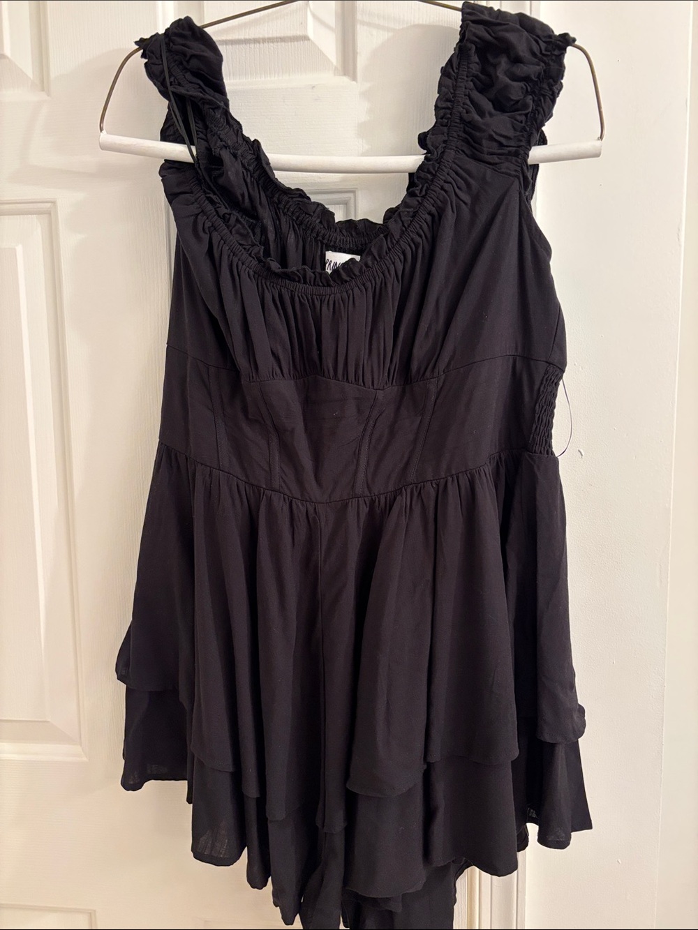 Princess Polly Black Ruffled Tiered Romper